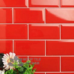 Gạch subway đỏ bóng vát 10x20cm SW1020V(Red)