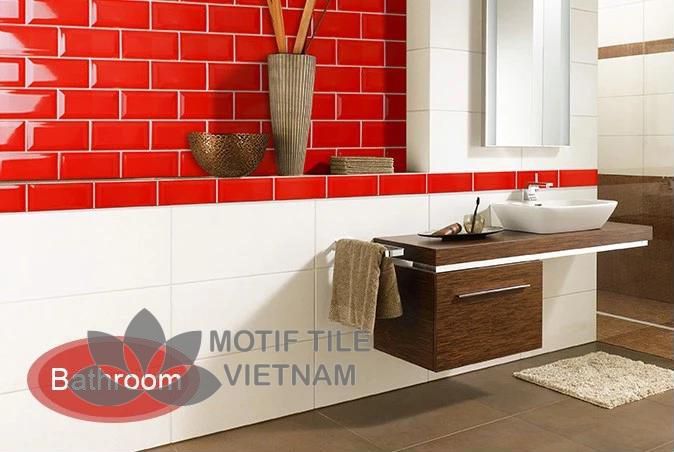 Gạch subway đỏ bóng vát 10x20cm SW1020V(Red) 3 Gạch subway đỏ bóng vát 10x20cm SW1020V(Red)