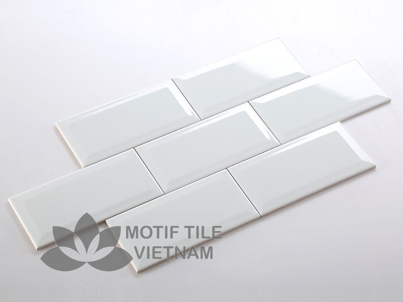 Gạch thẻ ốp tường subway trắng bóng vát 7.5x15cm SW75150V(White) 4 Gạch thẻ ốp tường subway trắng bóng vát 7.5x15cm SW75150V(White)