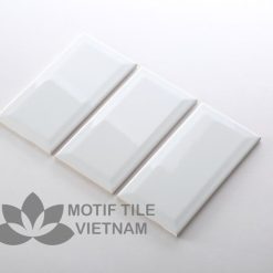 Gạch thẻ ốp tường subway trắng bóng vát 7.5x15cm SW75150V(White)