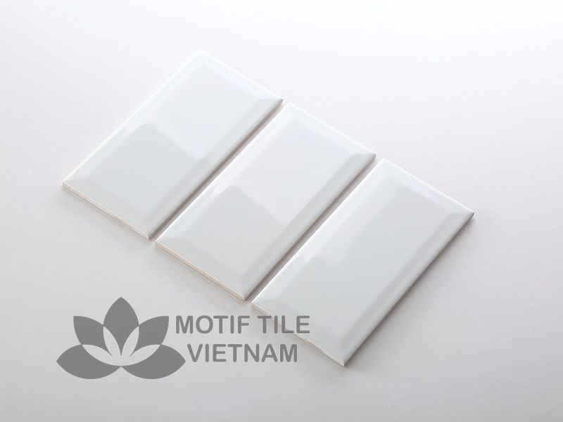 Gạch thẻ ốp tường subway trắng bóng vát 7.5x15cm SW75150V(White) 2 Gạch thẻ ốp tường subway trắng bóng vát 7.5x15cm SW75150V(White)