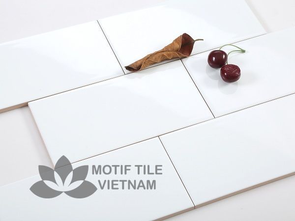 Gạch subway trắng bóng 10x20cm SW1020(White) 1 Gạch subway trắng bóng 10x20cm SW1020(White)