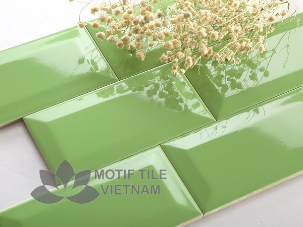 Gạch thẻ ốp tường subway xanh lá bóng vát 7.5x15cm SW75150V(Green) 1 Gạch thẻ ốp tường subway xanh lá bóng vát 7.5x15cm SW75150V(Green)