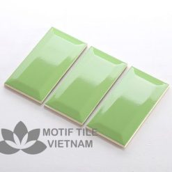 Gạch thẻ ốp tường subway xanh lá bóng vát 7.5x15cm SW75150V(Green)