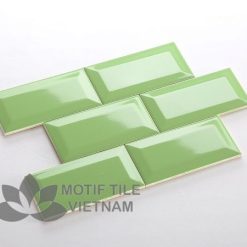 Gạch thẻ ốp tường subway xanh lá bóng vát 7.5x15cm SW75150V(Green)