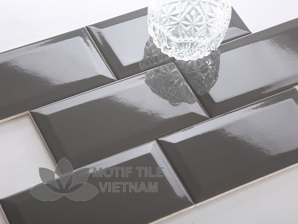 Gạch thẻ ốp tường subway xám đậm bóng vát 7.5x15cm SW75150V(Grey) 1 Gạch thẻ ốp tường subway xám nhạt bóng vát 7.5x15cm SW75150V(Gray)
