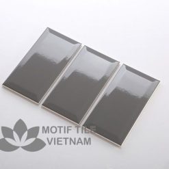 Gạch thẻ ốp tường subway xám nhạt bóng vát 7.5x15cm SW75150V(Gray)
