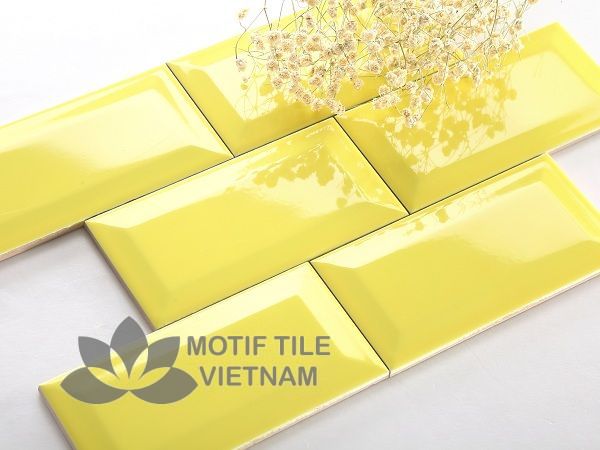 Gạch thẻ ốp tường subway vàng bóng vát 7.5x15cm SW75150V(Yellow) 1 Gạch thẻ ốp tường subway vàng bóng vát 7.5x15cm SW75150V(Yellow)