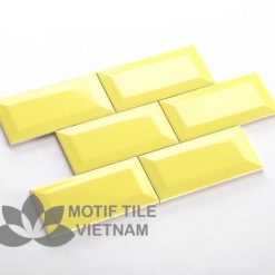 Gạch thẻ ốp tường subway vàng bóng vát 7.5x15cm SW75150V(Yellow)