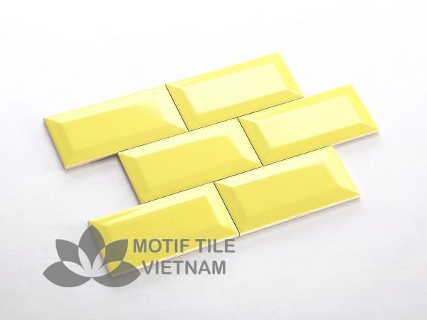 Gạch thẻ ốp tường subway vàng bóng vát 7.5x15cm SW75150V(Yellow) 3 Gạch thẻ ốp tường subway vàng bóng vát 7.5x15cm SW75150V(Yellow)