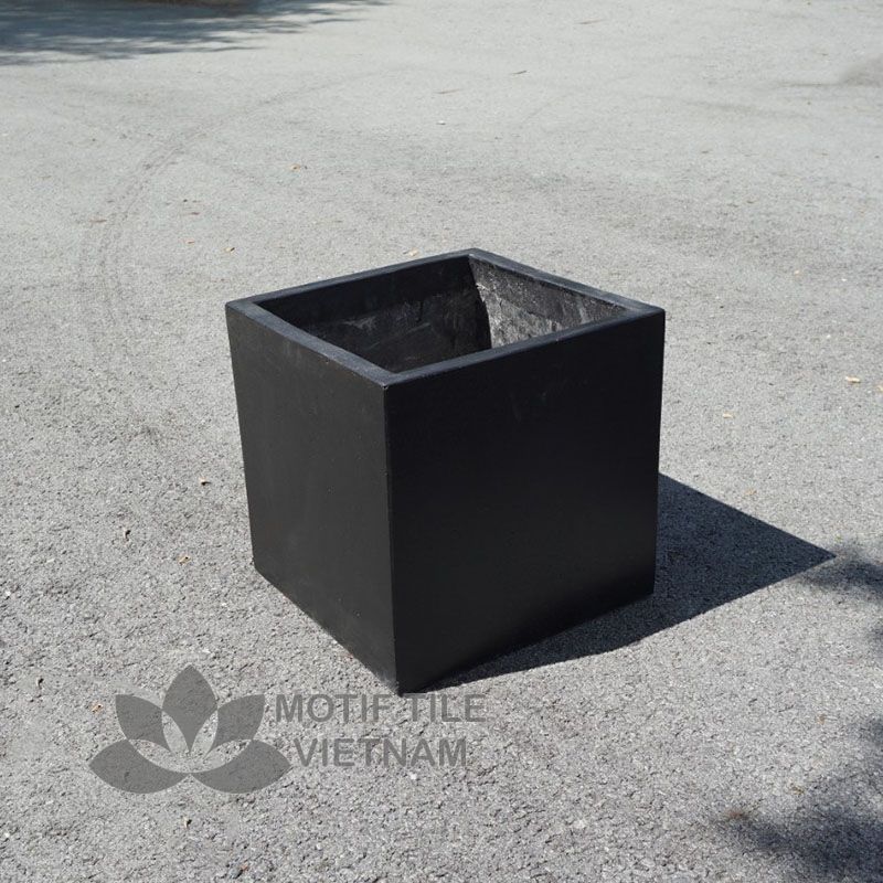 Chậu poly hình vuông 40x40x40cm 2 Chậu poly hình vuông 40x40x40