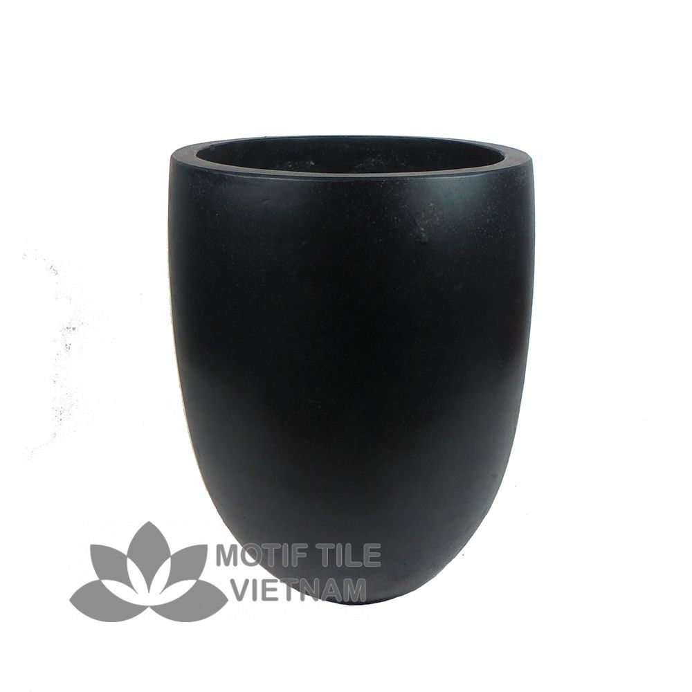 Chậu poly đá mài hình trứng 38x50cm 1 Chậu poly đá mài hình trứng 38x50xcm