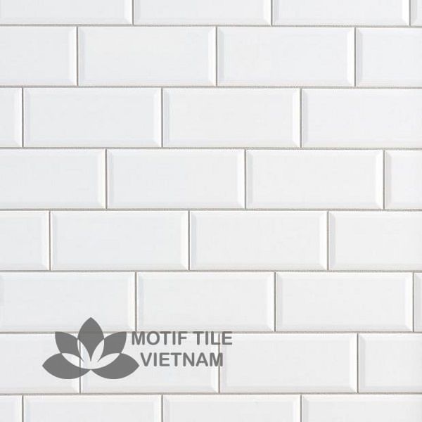 Gạch subway trắng vát 10x20cm SW1020V(White) 2 Gạch subway trắng vát 10x20cm SW1020V(White) - Hình ảnh 2
