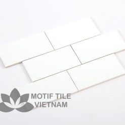 Gạch thẻ ốp tường subway trắng mờ 7.5x15cm SW75150V(Matte White)