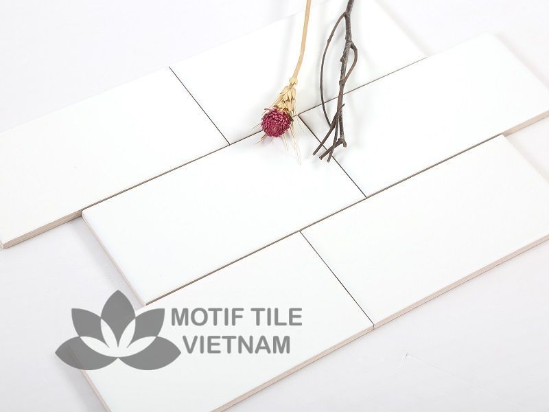 Gạch thẻ ốp tường subway trắng mờ 7.5x15cm SW75150V(Matte White) 1 Gạch thẻ ốp tường subway trắng mờ 7.5x15cm SW75150V(Matte White)
