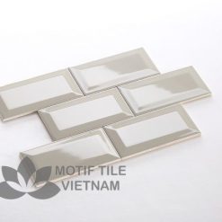 Gạch thẻ ốp tường subway xám nhạt bóng vát 7.5x15cm SW75150V(Licht Gray)