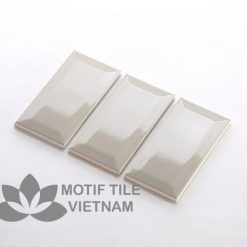 Gạch thẻ ốp tường subway xám nhạt bóng vát 7.5x15cm SW75150V(Licht Gray)