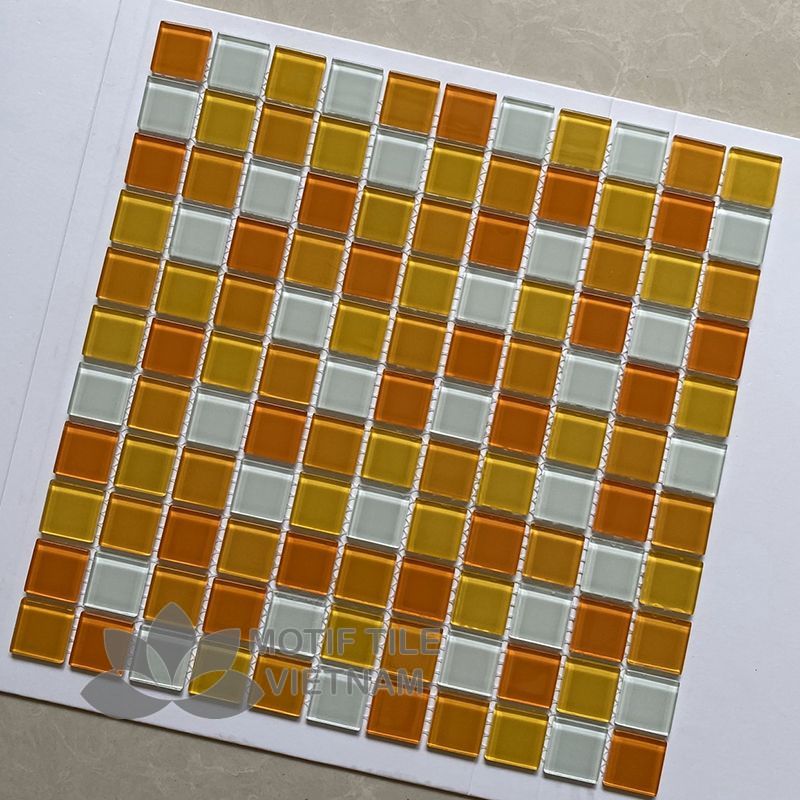 Gạch mosaic thủy tinh 25x25x4mm MT-MH 2548 2 Gạch mosaic thủy tinh 25x25x4mm MT-MH 2548