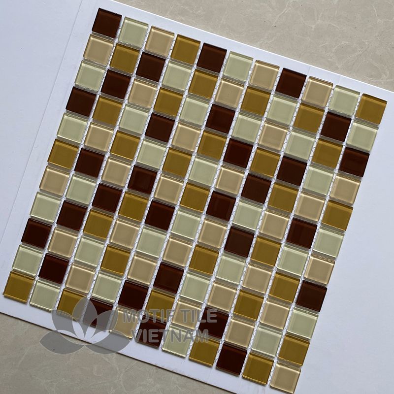 Gạch mosaic thủy tinh 25x25x4mm MT-MH 2566 2 Gạch mosaic thủy tinh 25x25x4mm MT-MH 2566