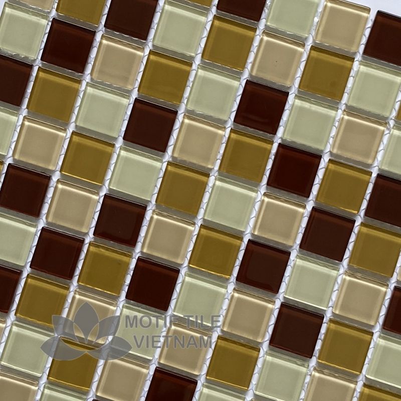 Gạch mosaic thủy tinh 25x25x4mm MT-MH 2566 3 Gạch mosaic thủy tinh 25x25x4mm MT-MH 2566