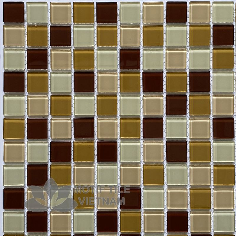 Gạch mosaic thủy tinh 25x25x4mm MT-MH 2566 1 Gạch mosaic thủy tinh 25x25x4mm MT-MH 2566