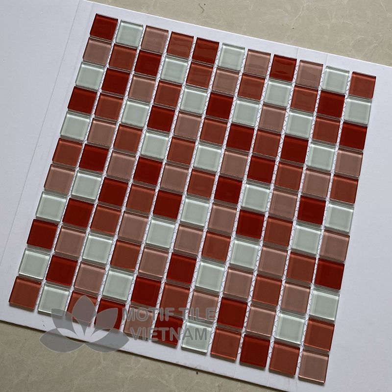 Gạch mosaic thủy tinh 25x25x4mm MT-MH 2588 2 Gạch mosaic thủy tinh 25x25x4mm MT-MH 2588