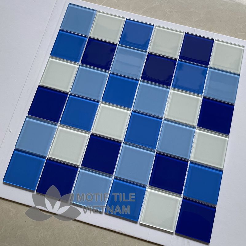Gạch mosaic thủy tinh 48x48x4mm MT-MH 4819 3 Gạch mosaic thủy tinh 48x48x4mm MT-MH 4819
