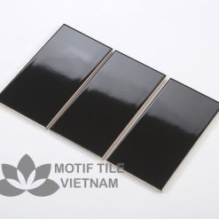 Gạch thẻ subway đen bóng phẳng 10x20cm SW1020(Black) 4 Gạch subway đen bóng phẳng 10x20cm SW1020(Black)
