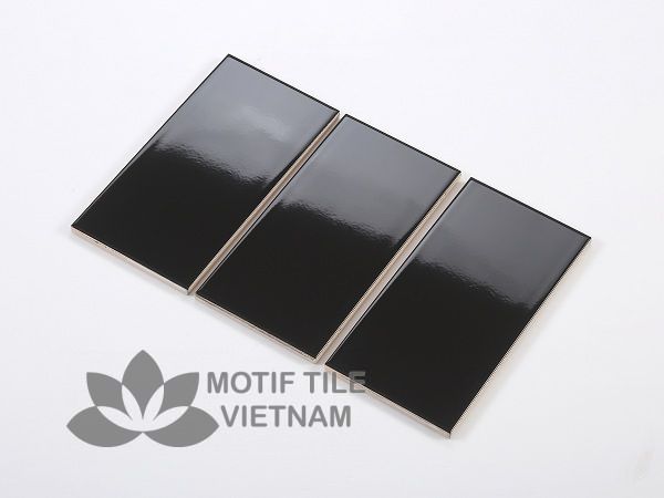 Gạch thẻ subway đen bóng phẳng 10x20cm SW1020(Black) 2 Gạch subway đen bóng phẳng 10x20cm SW1020(Black)