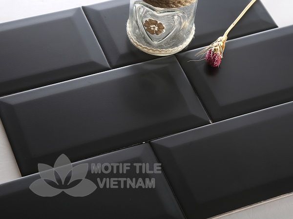 Gạch thẻ subway đen mờ vát 10x20cm SW1020V(Black) 1 Gạch thẻ subway đen mờ vát 10x20cm SW1020V(Black)