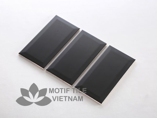 Gạch thẻ subway đen mờ vát 10x20cm SW1020V(Black) 2 Gạch thẻ subway đen mờ vát 10x20cm SW1020V(Black)