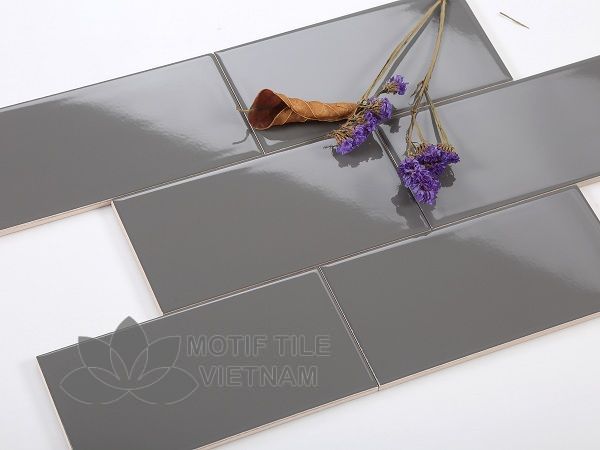 Gạch thẻ subway xám bóng phẳng 10x20cm SW1020(Dark grey) 1 Gạch thẻ subway xám bóng phẳng 10x20cm SW1020(Dark grey)