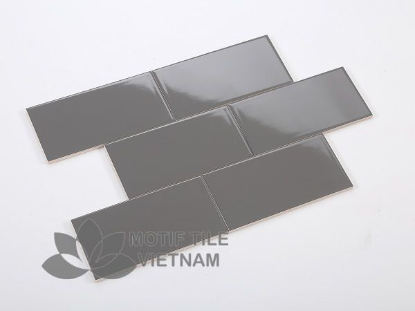 Gạch thẻ subway xám bóng phẳng 10x20cm SW1020(Dark grey) 4 Gạch thẻ subway xám bóng phẳng 10x20cm SW1020(Dark grey)