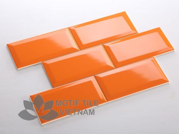 Gạch Thẻ Subway Cam Bóng Vát 10X20Cm Sw1020V(Orange)