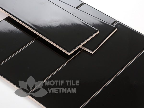 Gạch subway đen bóng phẳng 10x30cm SW1030V(Black) 4 Gạch subway đen bóng phẳng 10x30cm SW1030V(Black)
