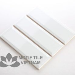 Gạch subway trắng bóng vát 10x30cm SW1030V(White)