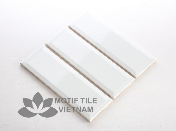 Gạch subway trắng bóng vát 10x30cm SW1030V(White) 1 Gạch subway trắng bóng vát 10x30cm SW1030V(White)