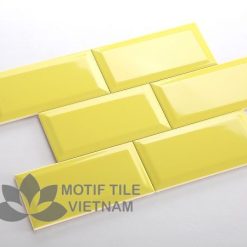 Gạch thẻ subway vàng bóng vát 10x20cm SW1020V(yellow)