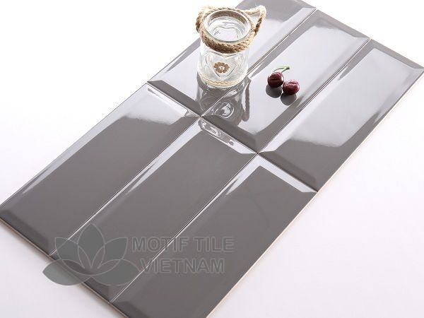 Gạch subway xám đậm bóng vát 10x30cm SW1030V(Dark grey) 1 Gạch subway xám đậm bóng vát 10x30cm SW1030V(Dark grey)