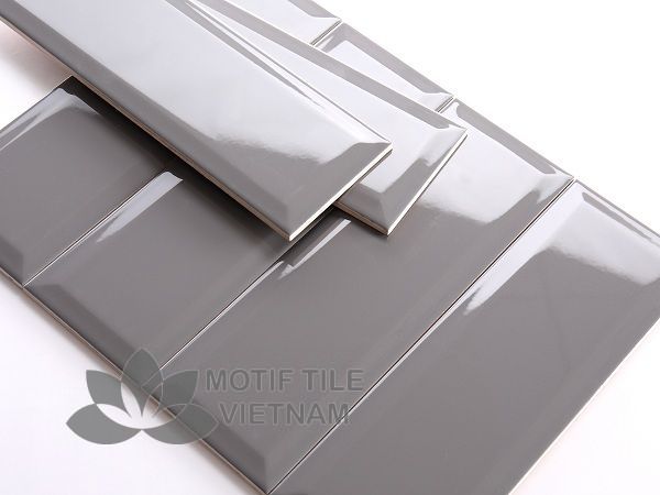 Gạch subway xám đậm bóng vát 10x30cm SW1030V(Dark grey) 4 Gạch subway xám đậm bóng vát 10x30cm SW1030V(Dark grey)