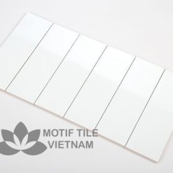 Gạch subway trắng mờ phẳng 10x30cm SW1030(White)