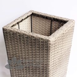 Chậu cây văn phòng mây nhựa đan vuông vát MT-P003