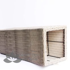 Chậu cây văn phòng mây nhựa đan vuông vát MT-P003