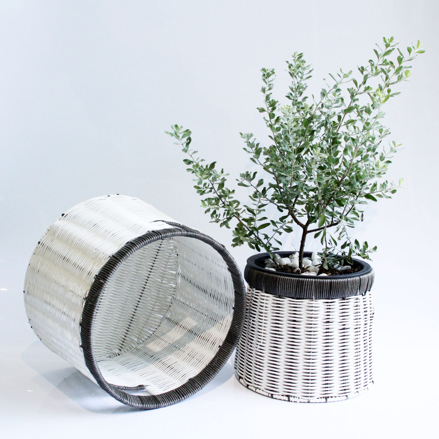 Set 03 giỏ đựng quần áo giỏ trang trí mây nhựa đan