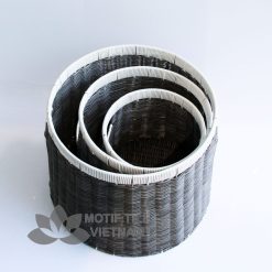 Set 03 giỏ đựng quần áo giỏ trang trí mây nhựa đan