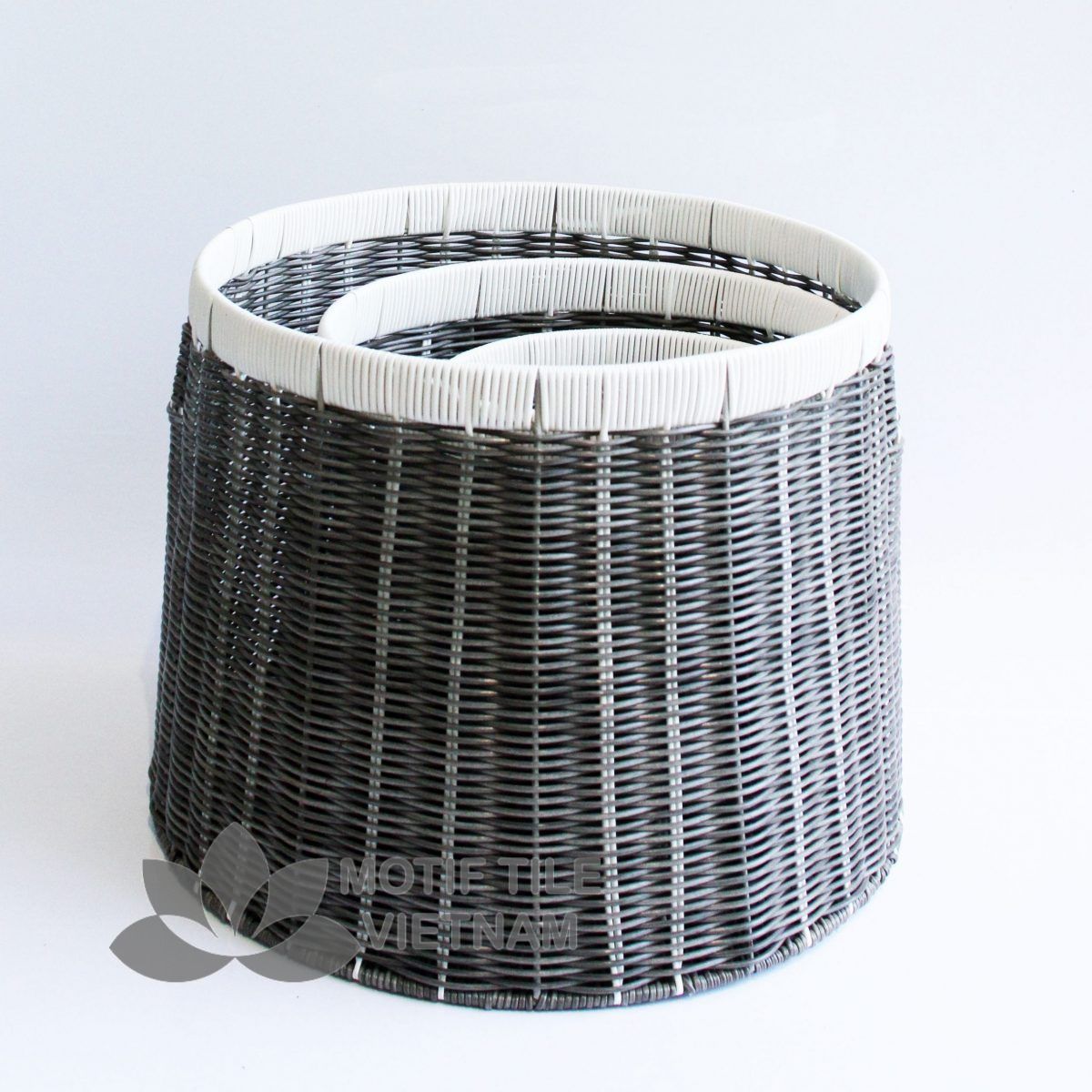 Set 03 giỏ đựng quần áo giỏ trang trí mây nhựa đan MT-BA014 7 Set 03 giỏ đựng quần áo giỏ trang trí mây nhựa đan