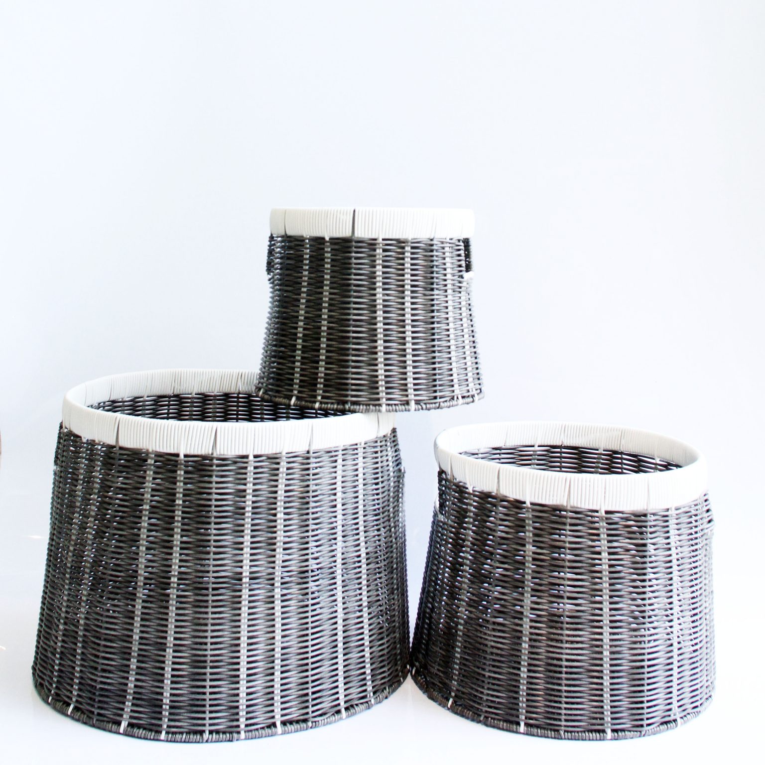 Set 03 giỏ đựng quần áo giỏ trang trí mây nhựa đan