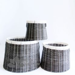 Set 03 giỏ đựng quần áo giỏ trang trí mây nhựa đan