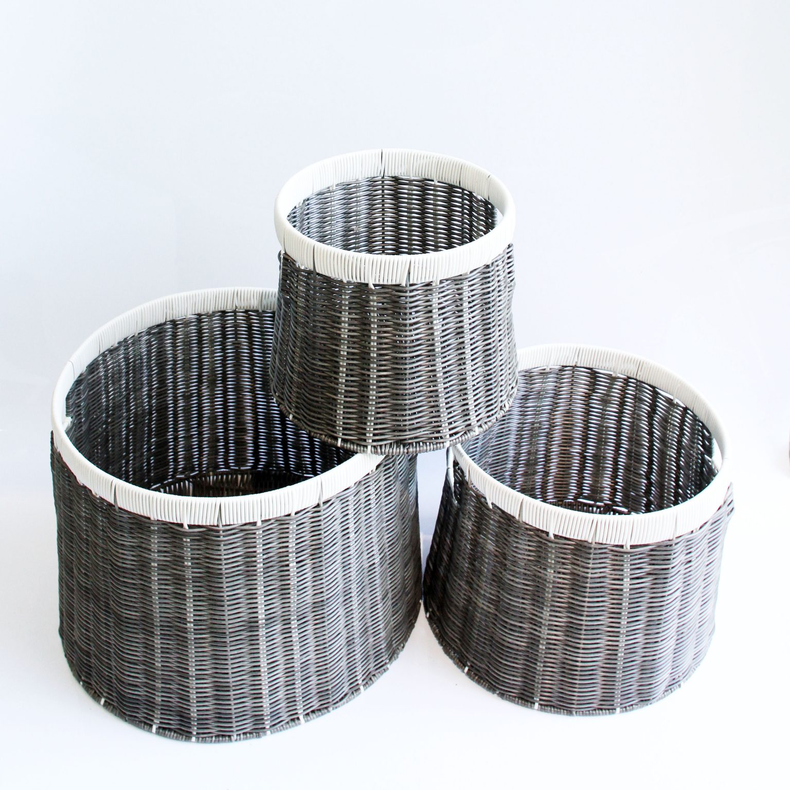 Set 03 giỏ đựng quần áo giỏ trang trí mây nhựa đan