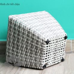 Chậu cây nhựa đan vuông vát thấp MT-P019